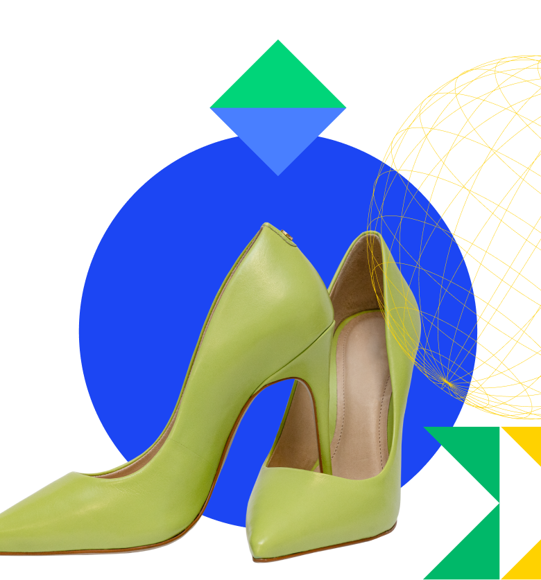 Shoes with blue background